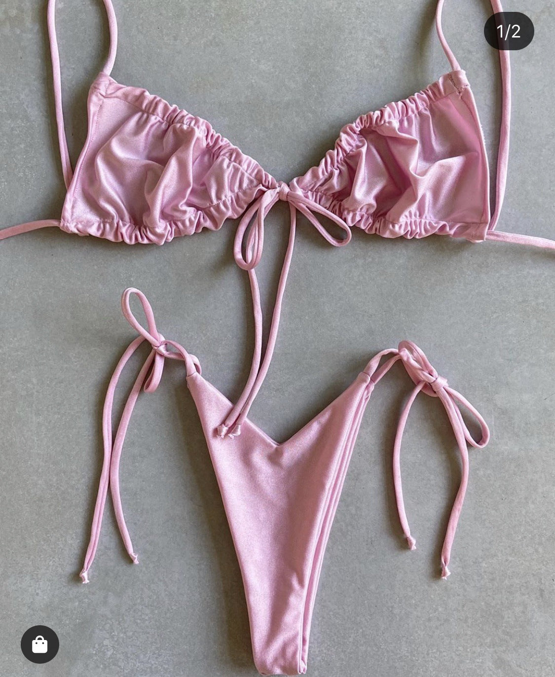 Tie front bikini set