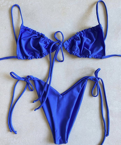 Tie front bikini set