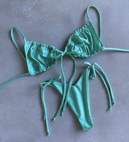 Tie front bikini set