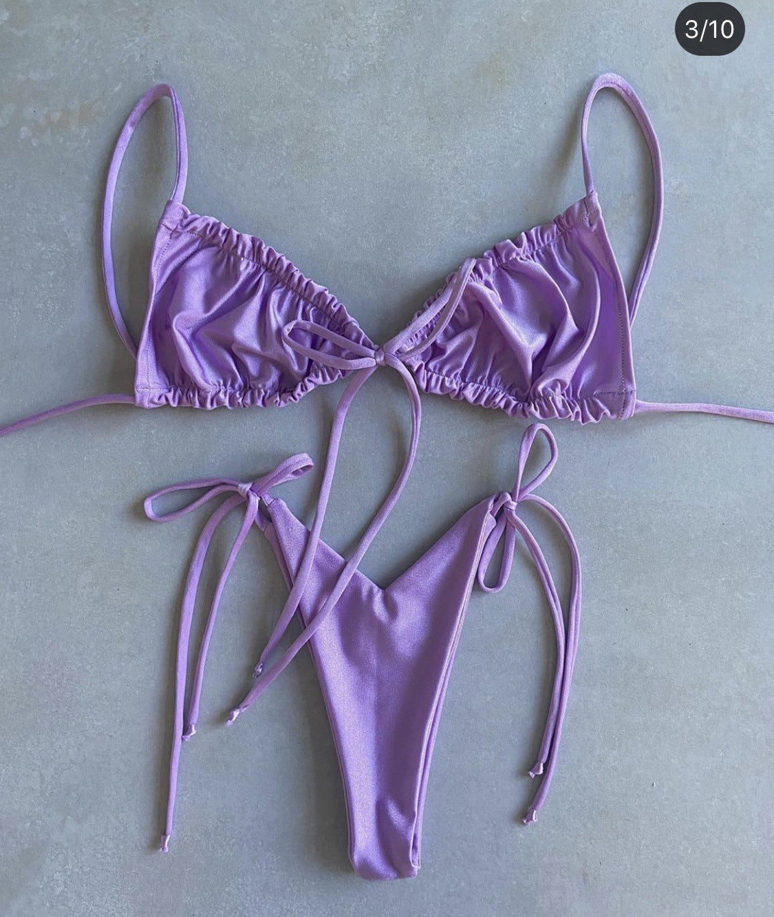 Tie front bikini set