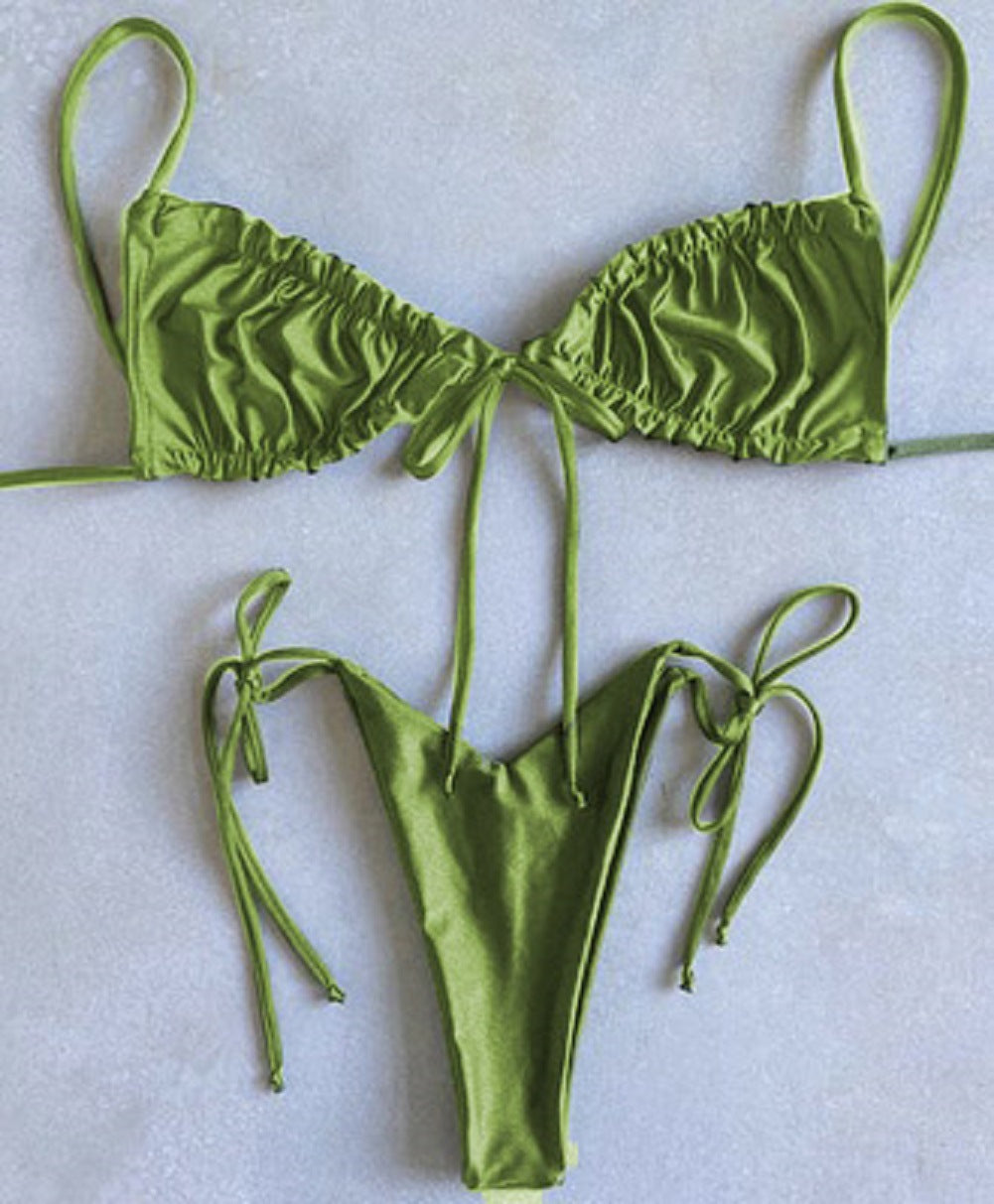 Tie front bikini set