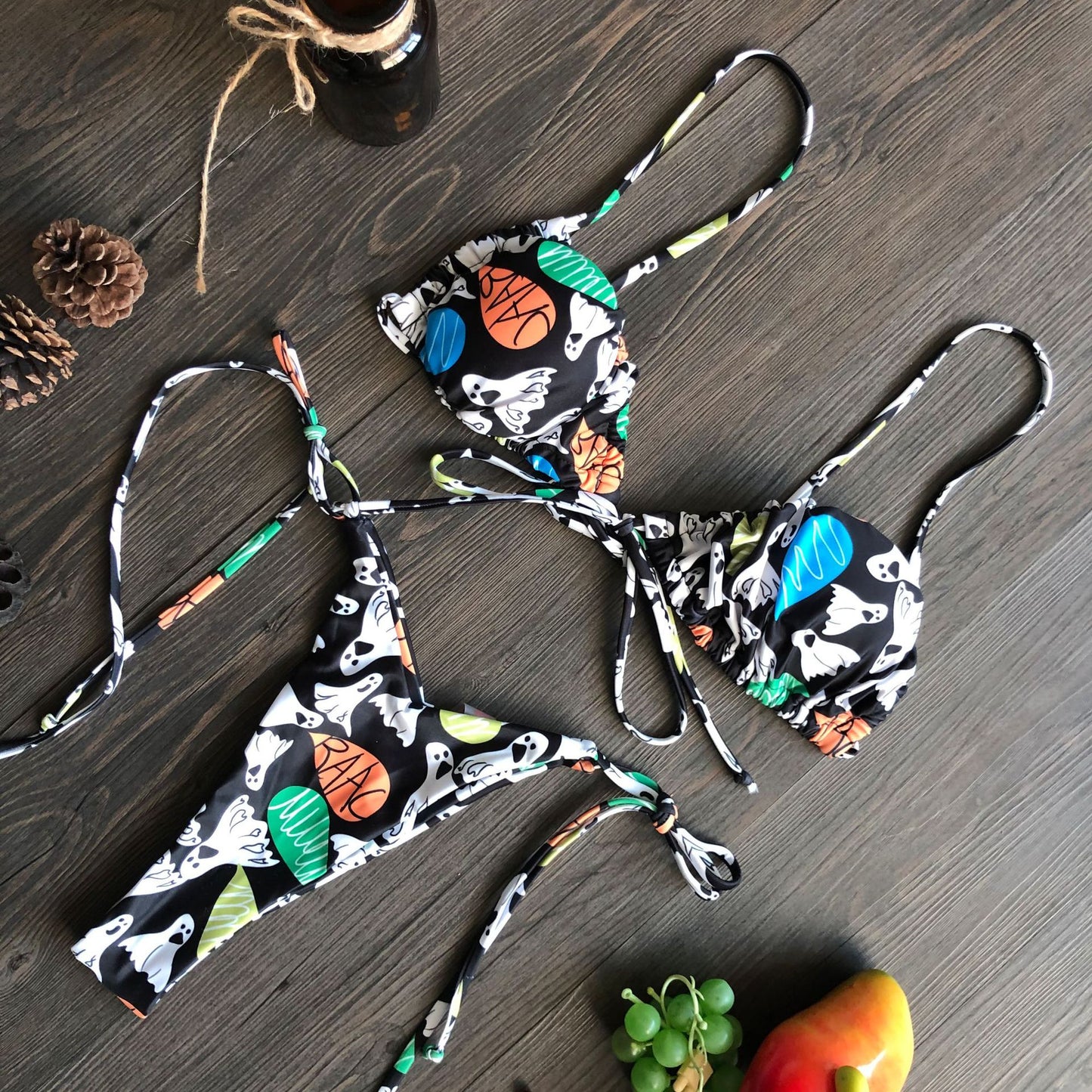 Tie front bikini set