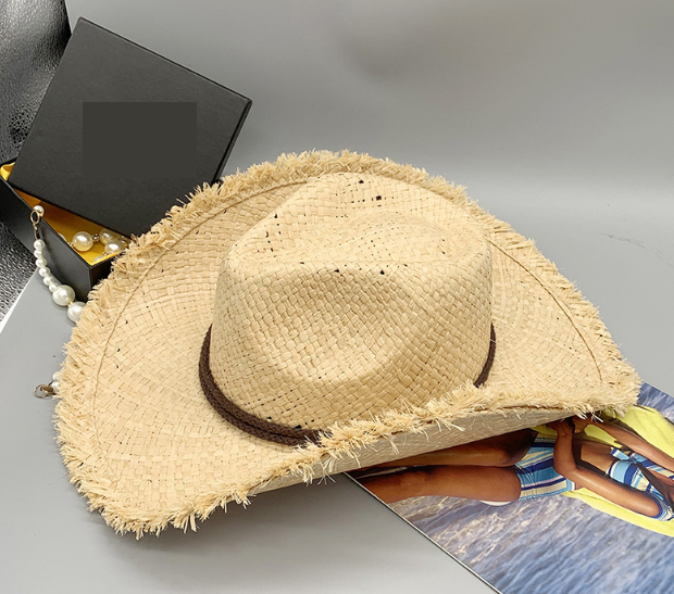 Frayed Hem  Straw Hat