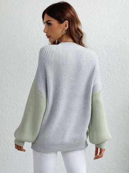 Contrast sleeve sweater