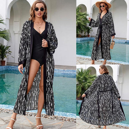 Printed beach kimono