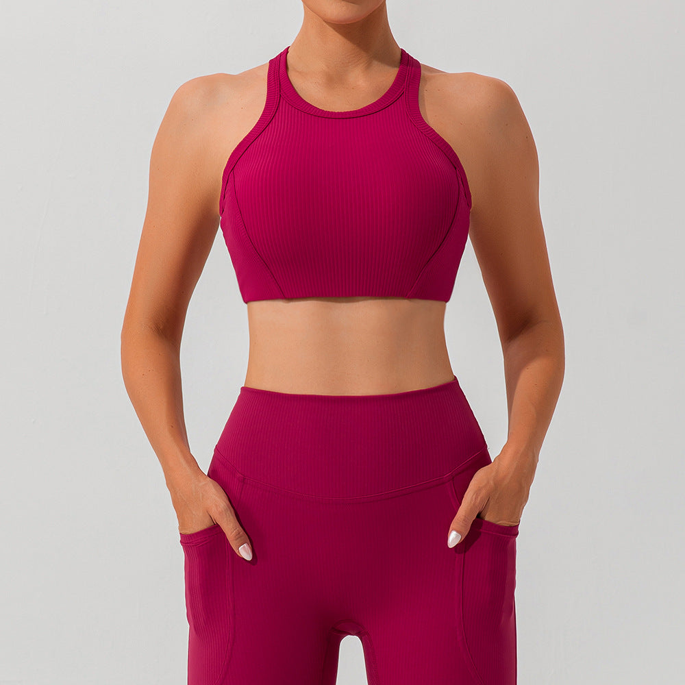 Racerback rib sports bra