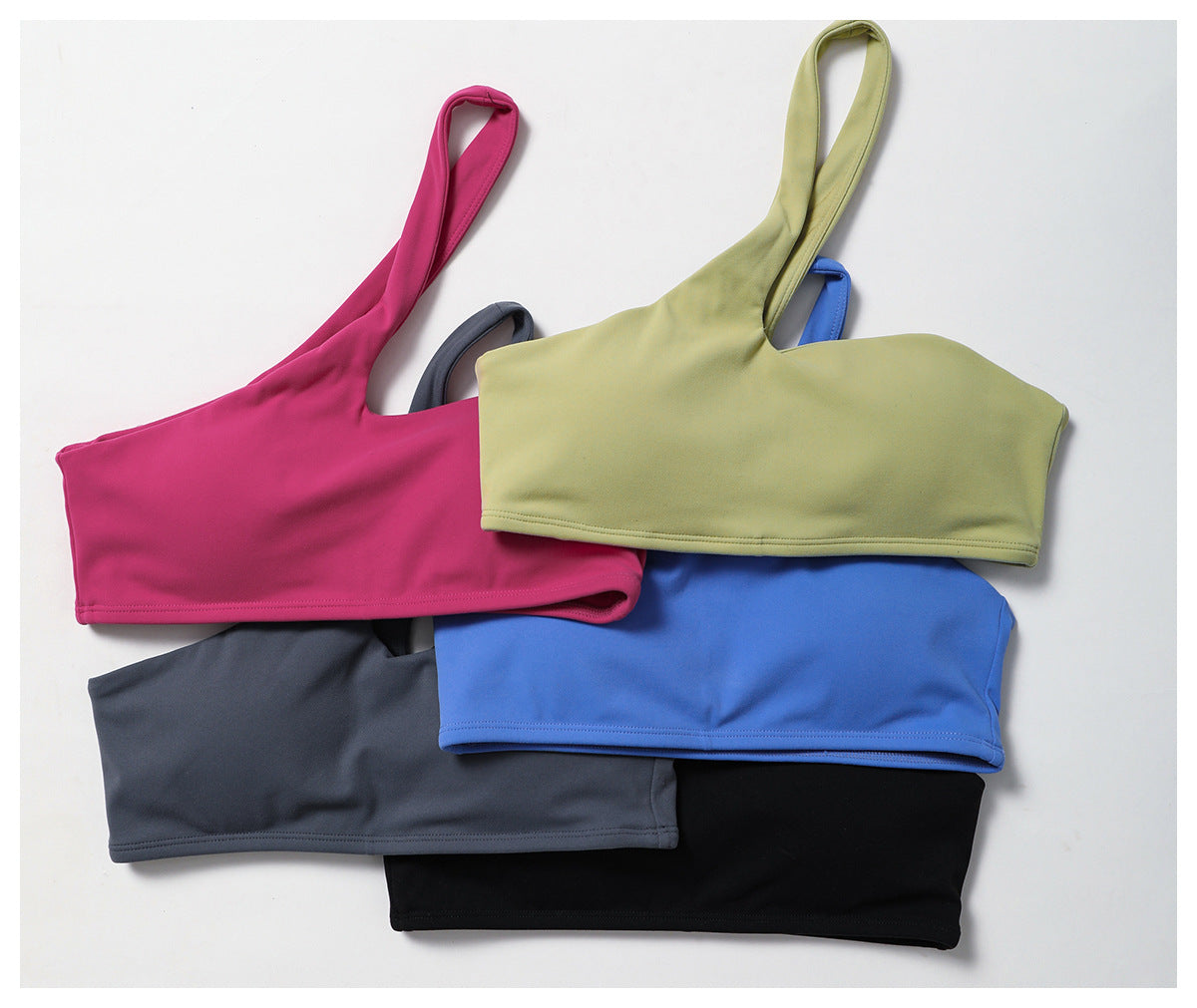 One shoulder asymmetric sports bra