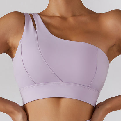 One shoulder sports bra