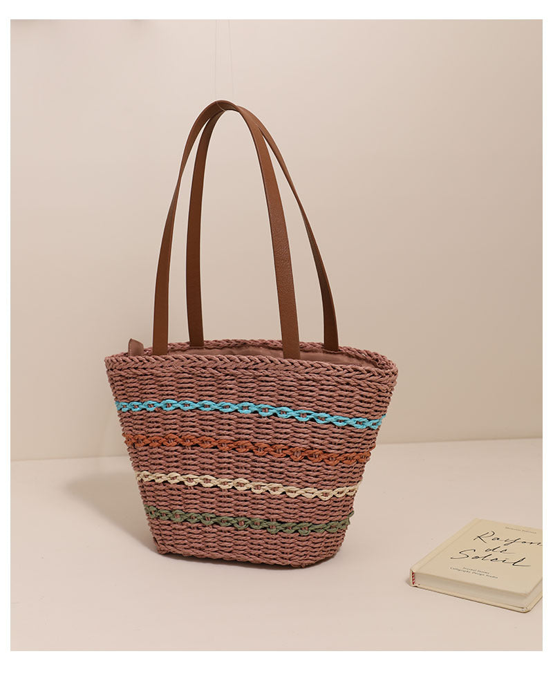 Hand woven beach bag