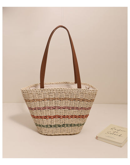 Hand woven beach bag