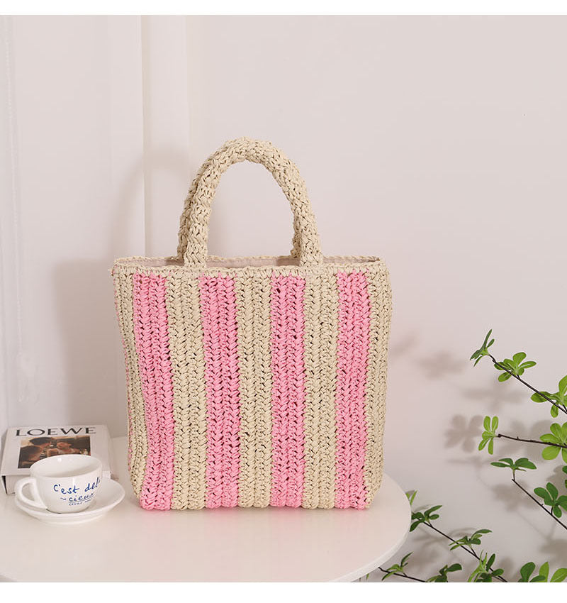 Striped beach bag