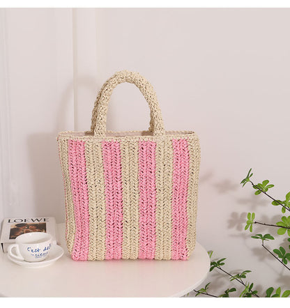 Striped beach bag