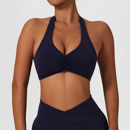 Ruched front sports bra