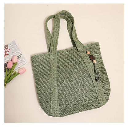 Hand woven straw bag