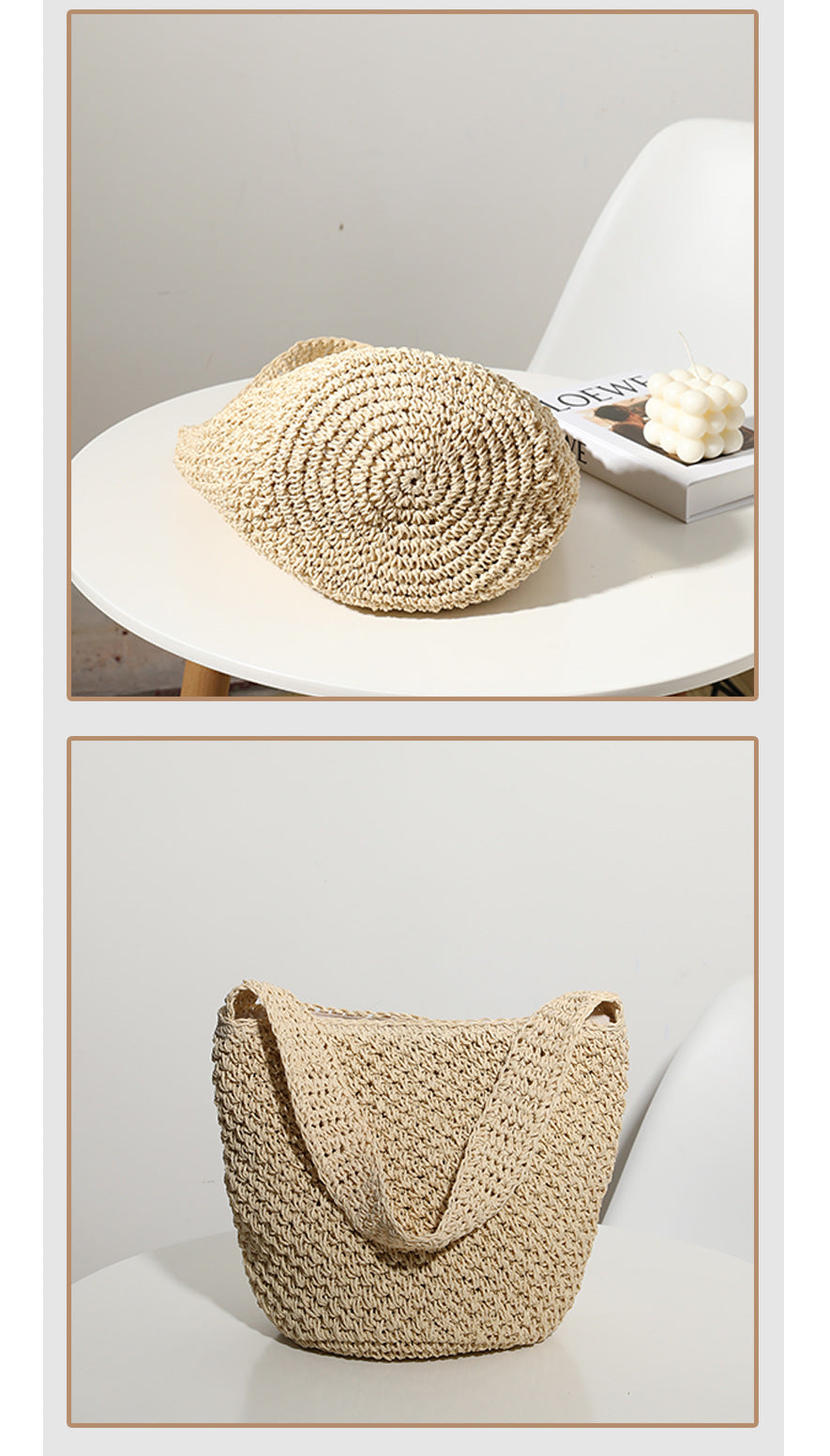 Straw hand bag