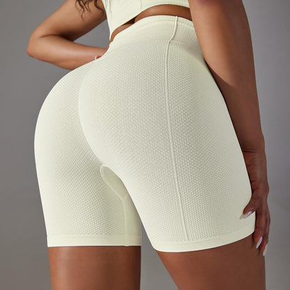 Textured High Waist Yoga Shorts