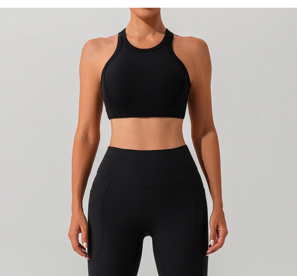 Racerback rib sports bra