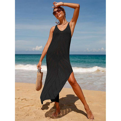 Backless V-neck knitted beach dress