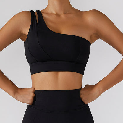 One shoulder sports bra