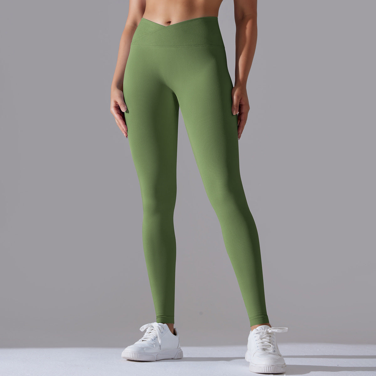 Seamless cross waist leggings