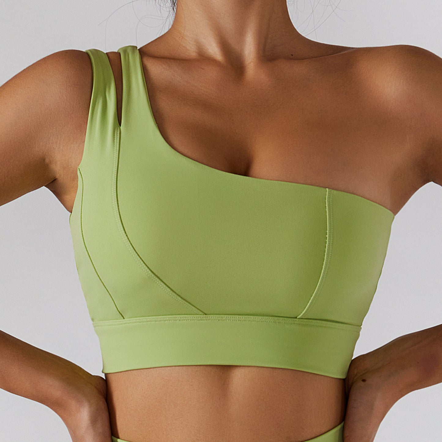 One shoulder sports bra