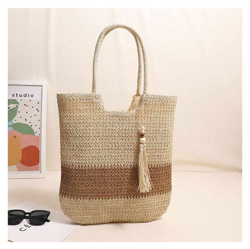 Woven Two Tone Tassel bag