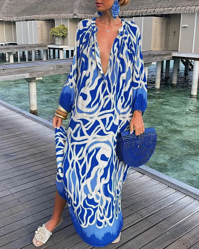 Printed loose fitting maxi dress