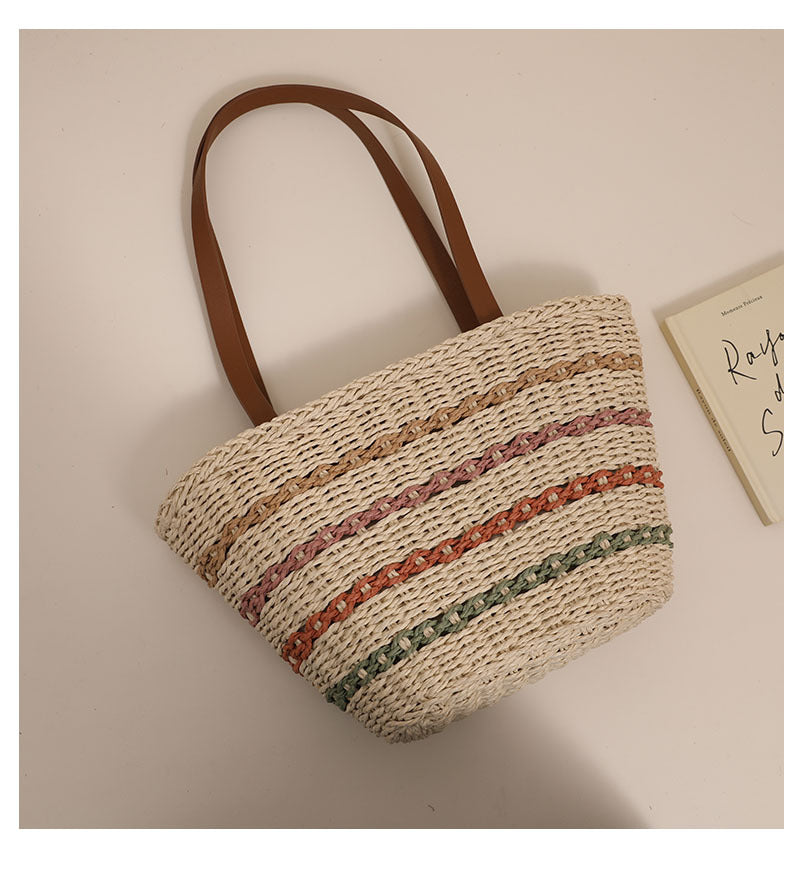 Hand woven beach bag