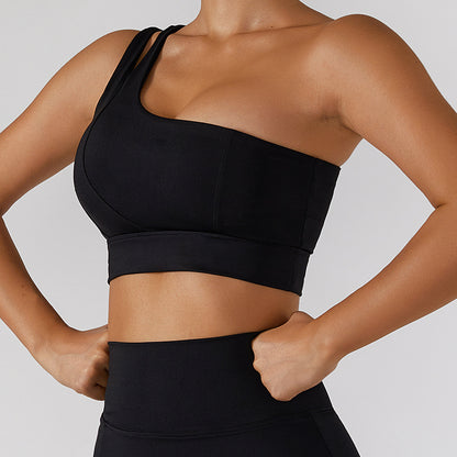 One shoulder sports bra