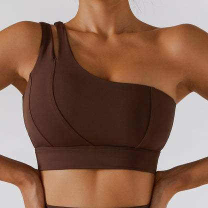 One shoulder sports bra