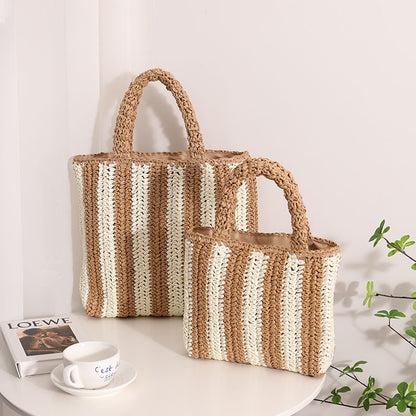 Striped beach bag