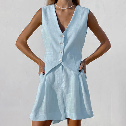 Linen vest suit