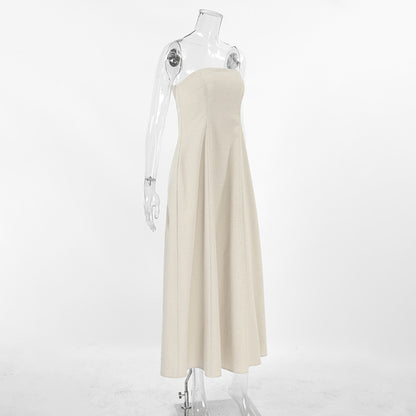 Linen blend maxi dress