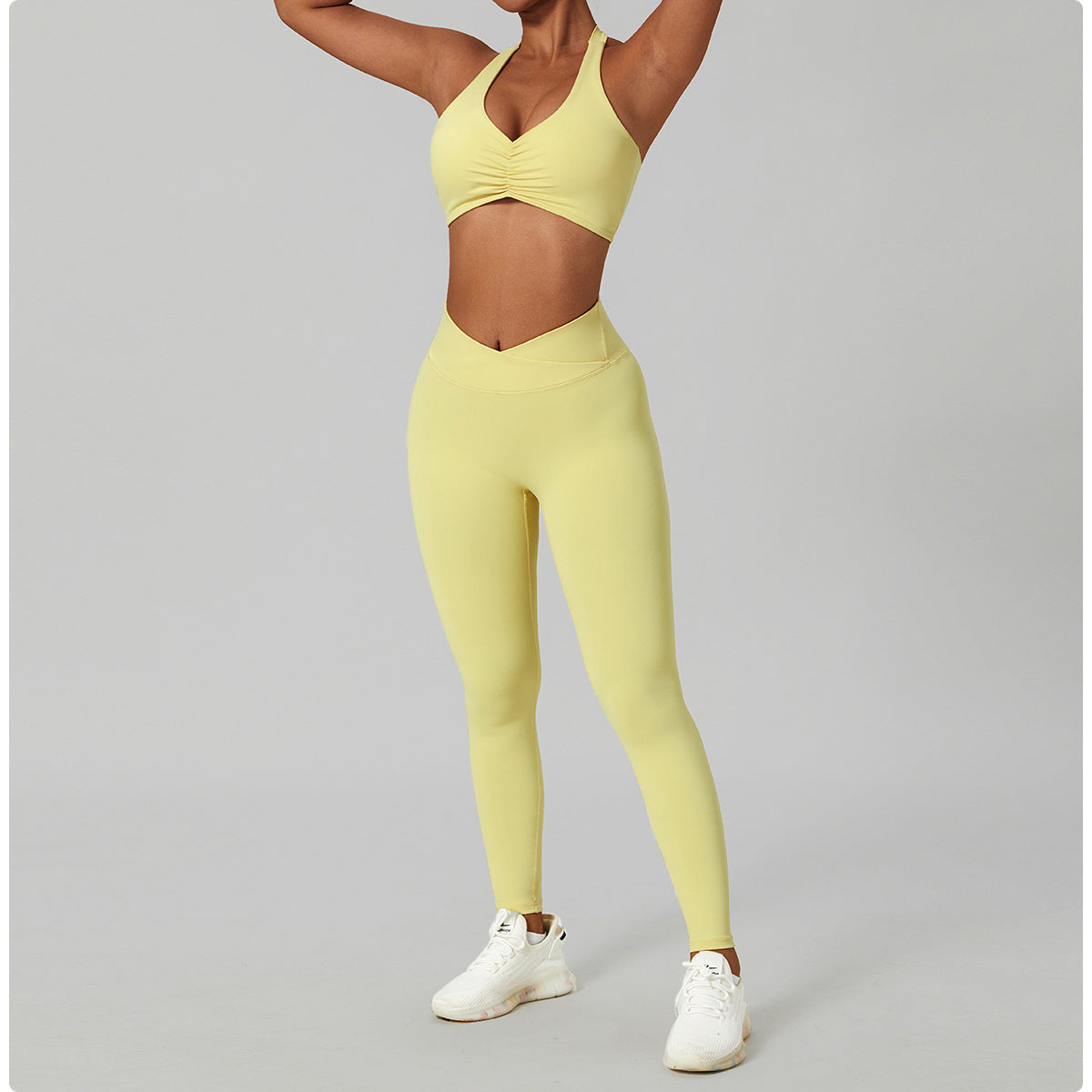 Ruched front sports bra