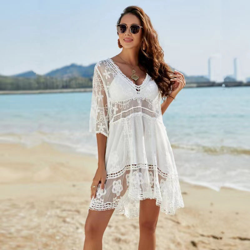 Lace beach cover up