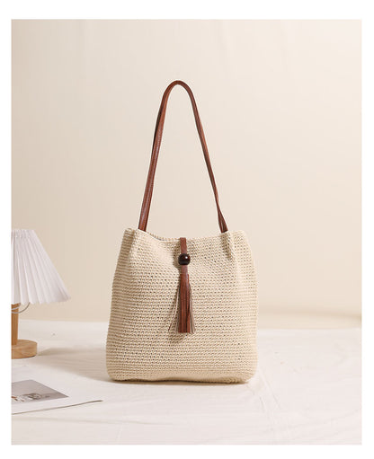 Hand woven beach bag