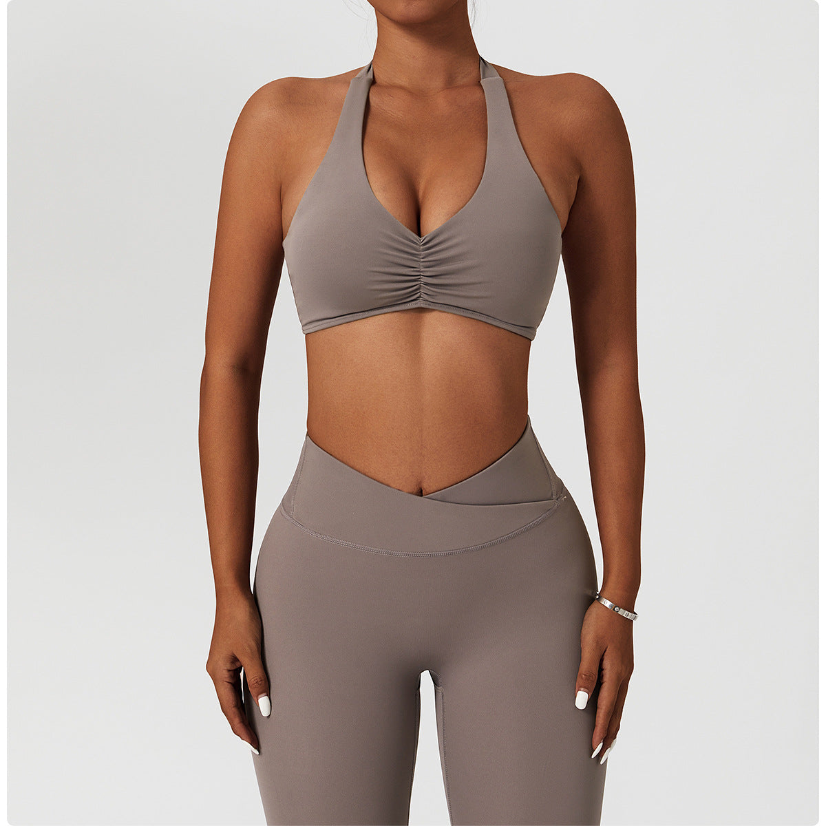 Ruched front sports bra