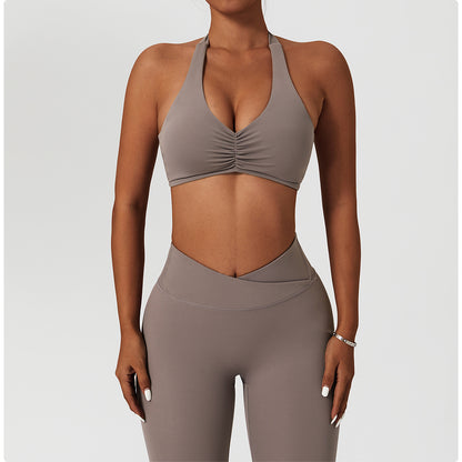 Ruched front sports bra