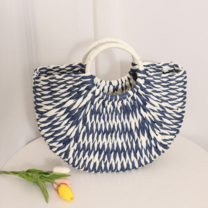 Two colour woven hand bag