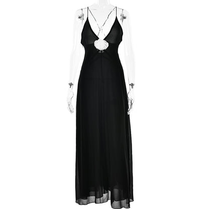 V neck maxi dress