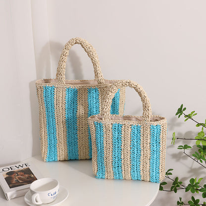 Striped beach bag