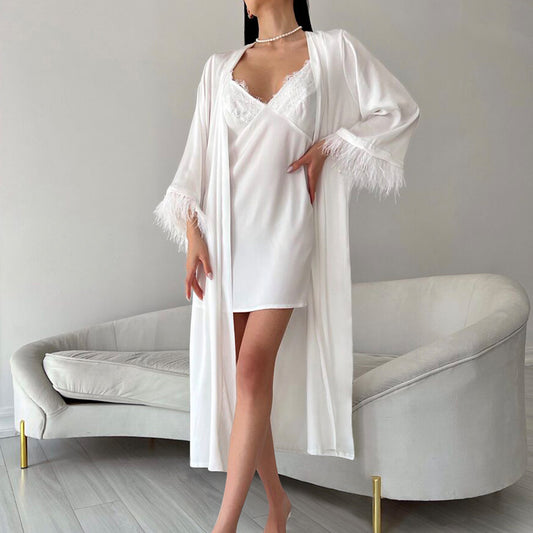 Satin two piece nightdress & robe set