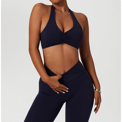 Ruched front sports bra