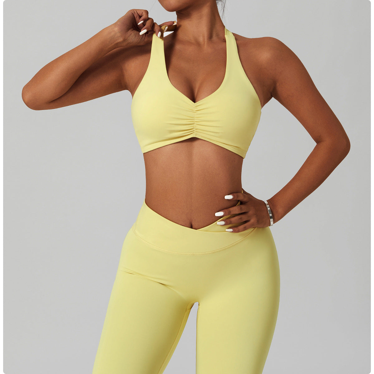 Ruched front sports bra