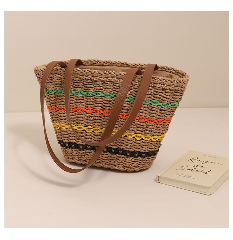 Hand woven beach bag