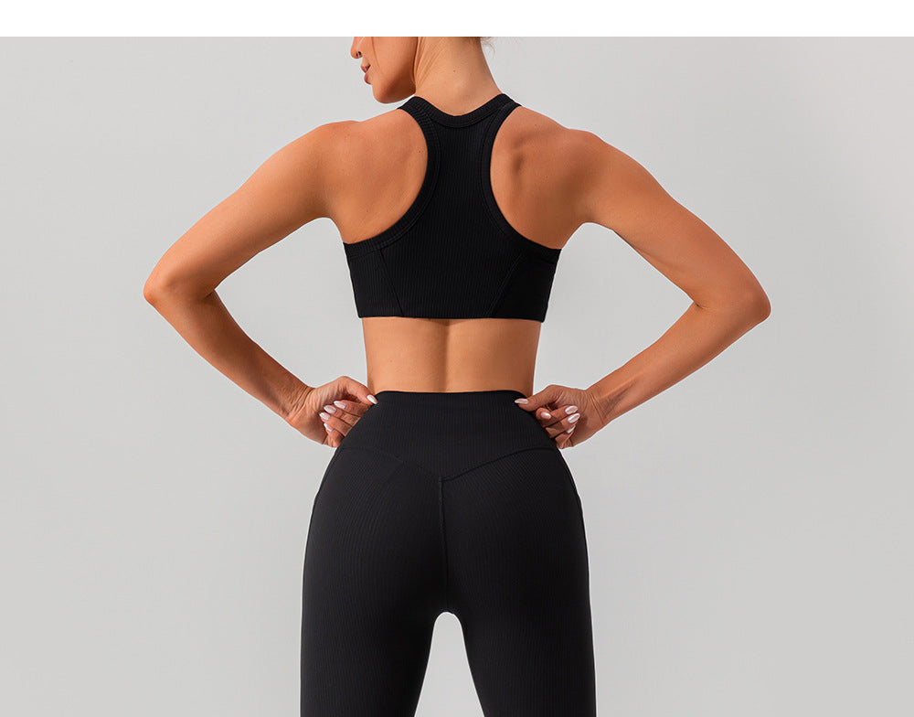 Racerback rib sports bra