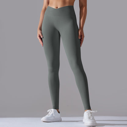 Seamless cross waist leggings