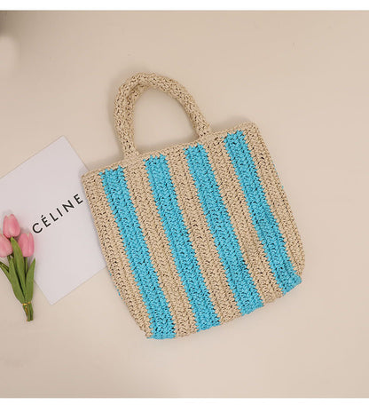 Striped beach bag