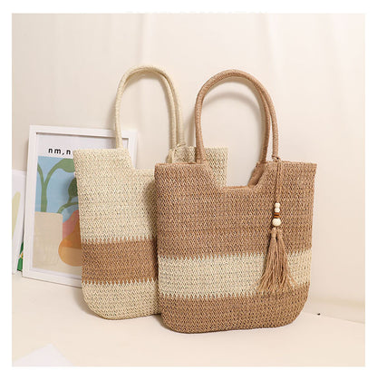 Woven Two Tone Tassel bag