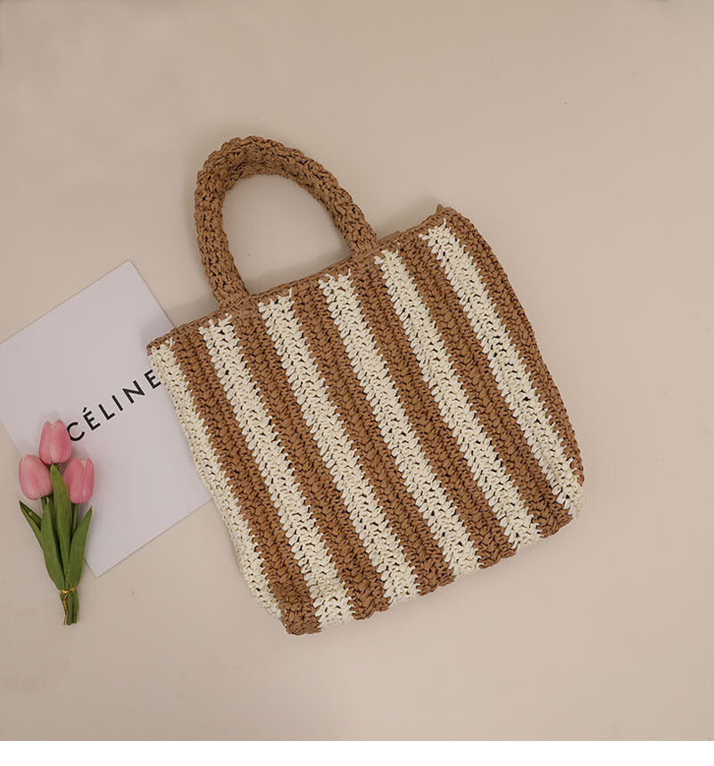 Striped beach bag